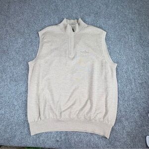 Fairway & Greene Sweater Vest XL Beige Italian Merino Wool Back Tee‎ Sports Golf